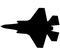 Detailed vector illustration of an Air Force stealth F-35 Lightning II fighter jet. Isolated realistic silhouette F 35 jet fighter