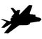 Detailed vector illustration of an Air Force stealth F-35 Lightning II fighter jet. Isolated realistic silhouette F 35 jet fighter