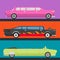 Detailed vector luxury limousine long car transportation detailed auto business transport design speed pickup graphic