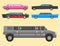 Detailed vector luxury limousine long car transportation detailed auto business transport design speed pickup graphic