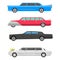 Detailed vector luxury limousine long car transportation detailed auto business transport design speed pickup graphic