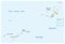 Detailed vector map of Japanese island groups Okinawa, Miyako and Yaeyama Islands, Japan