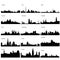 Detailed vector silhouettes of European cities