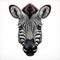 Detailed Vector Zebra Head Illustration On White Background