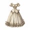 Detailed Victorian Dress Illustration With Lifelike Shading