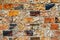 Detailed view on aged vintage brick walls at different buildings in London