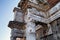 Detailed view on ancient column building in Rome, Italy