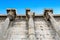 Detailed view of the architecture  of the west facade of the Library of Hadrian, Athens