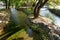 Detailed view of the canals that form the famous waterfalls of Edessa