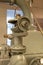 Detailed view of a classic 1934 industrial hydroelectric generator engine