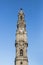 Detailed view at the Clerigos tower, baroque icon on Porto city