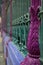 Detailed view of colourful wrought ironwork at Smithfield meat and poultry market in the City of London, UK.