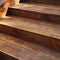 Detailed view of elegant brown wooden staircase for a sophisticated interior design