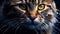 Detailed view of feline\\\'s face