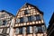 detailed view at french city Colmar at autumn time