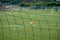 Detailed View Of A Goal Net On A Soccer Football Pitch