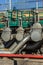 Detailed view of metal valves industries