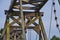 Detailed view of one of the oldest and still functional wooden bascule bridges in Germany