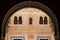 Detailed view at the Patio entrance hall to the Nasrid Palaces, inside the fortress complex of the Alhambra citadel