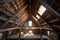 detailed view of restored barn roof and structure