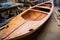 detailed view of the stern side of an unfinished kayak