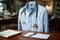 Detailed view Stethoscope and clipboard enhance medical uniform