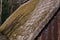 Detailed view of the thatched roof of a traditional sheepfold from the 18th century