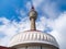 Detailed view of TV transmitter and lookout tower on the summit of Praded Mountain, Hruby Jesenik, Czech Republic