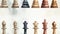 Detailed Watercolor Chess Pieces Seamless Pattern AI Generated