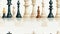 Detailed Watercolor Chess Pieces Seamless Pattern AI Generated