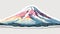 Detailed Watercolor Illustration Of Mt. Rainier Sticker
