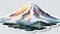 Detailed Watercolor Illustration Of Mt. Rainier Sticker