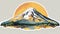 Detailed Watercolor Illustration Of Mt. Rainier Sticker