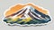 Detailed Watercolor Illustration Of Mt. Rainier Sticker