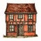 Detailed Watercolor Illustration Of A Vintage Red House
