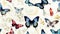Detailed Watercolor Seamless Pattern with Butterfly Species AI Generated