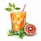 Detailed Watercolour Orange Juice Vector Illustration