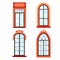 Detailed wooden window frames