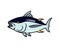 Detailed Yellowfin Tuna and Sea Animal Entity Illustration