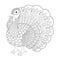 Detailed zentangle turkey for coloring page for adult