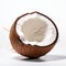 Detailed Zoom Photography Of Coconut On White Background