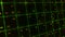 Details of an abstract computer code creation. Animaion. Lots of glowing numbers inside squares of green narrow lines
