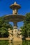 Details of the Artichoke Fountain or Fuente de la Alcachofa with Triton and Nereida in Buen Retiro Park, Madrid, Spain