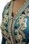 Details of a blue Moroccan caftan