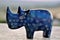 Details of a blue stone rhino