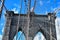 Details of the Brooklyn Bridge in New York