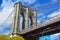 Details of the Brooklyn Bridge in New York