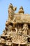 Details of carved Gopuram of Airavatesvara Temple, Darasuram, near Kumbakonam, Tamil Nadu, India