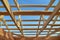 Details of construction wooden roof, roofing timber structure system.