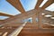 Details of construction wooden roof, roofing timber structure system.